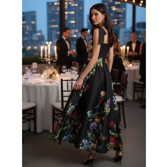 Alice + Olivia Oriana Drop-Waist Midi-Dress Size 4 S/XS NEW - Picture 4 of 15